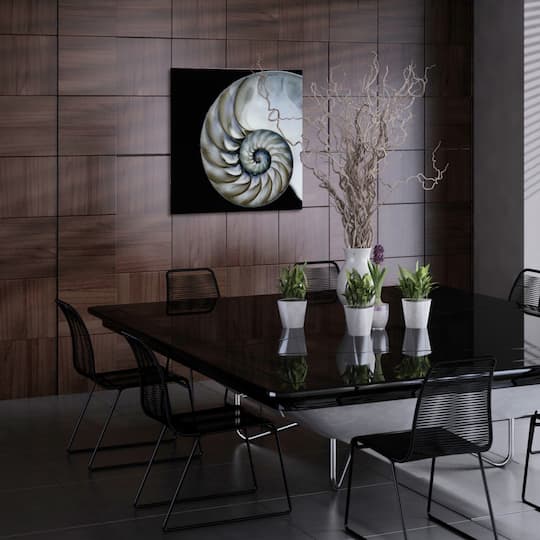 Empire Art Direct 36" x 36" Pearly Nautilus Free Floating Tempered Glass Wall Art